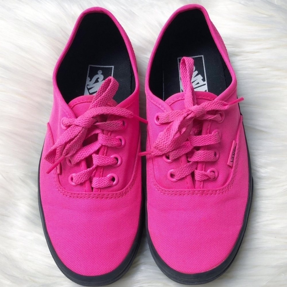 Vans Unisex Low Top Hot Pink Black Soles
